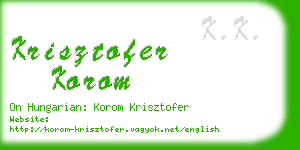 krisztofer korom business card